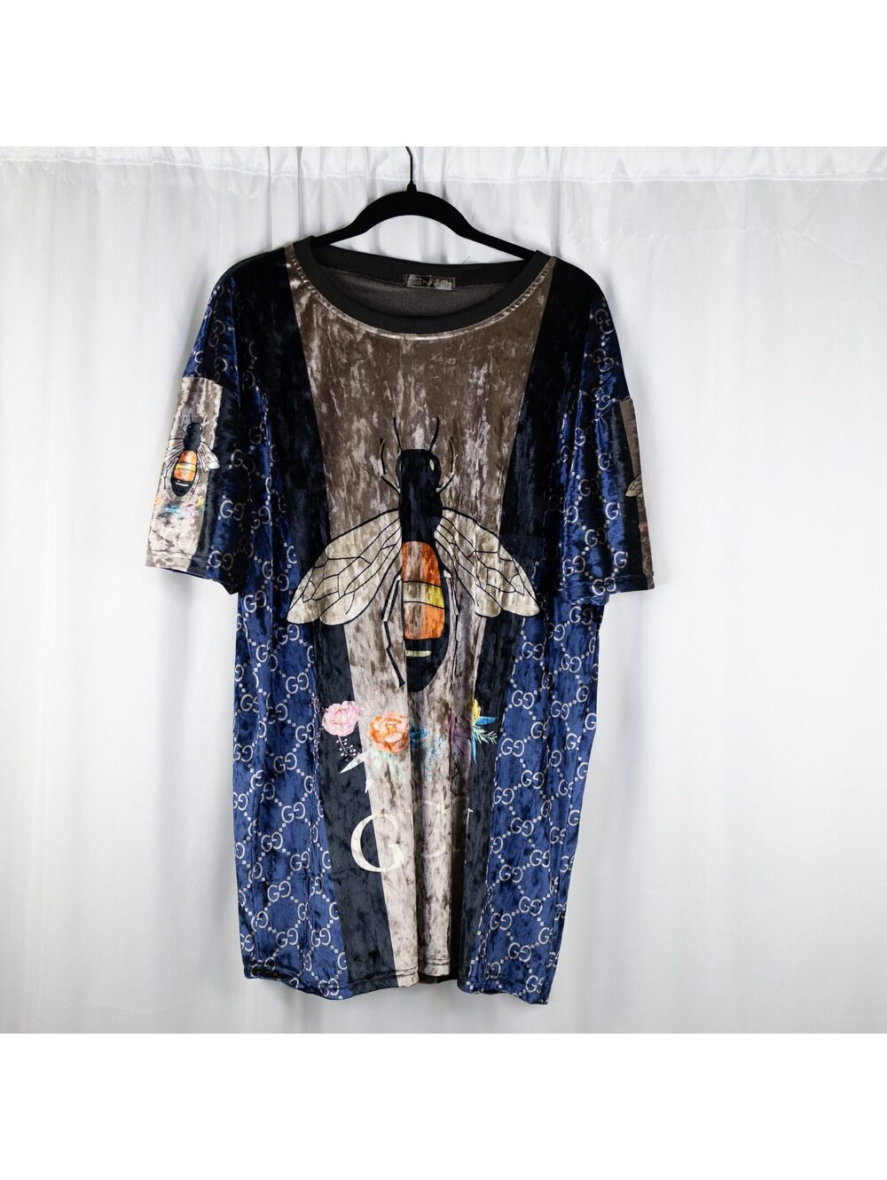 Velvet Bug-Print Dress